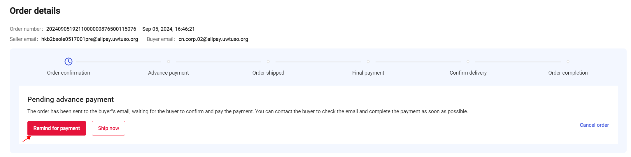 Payment Reminder Interface