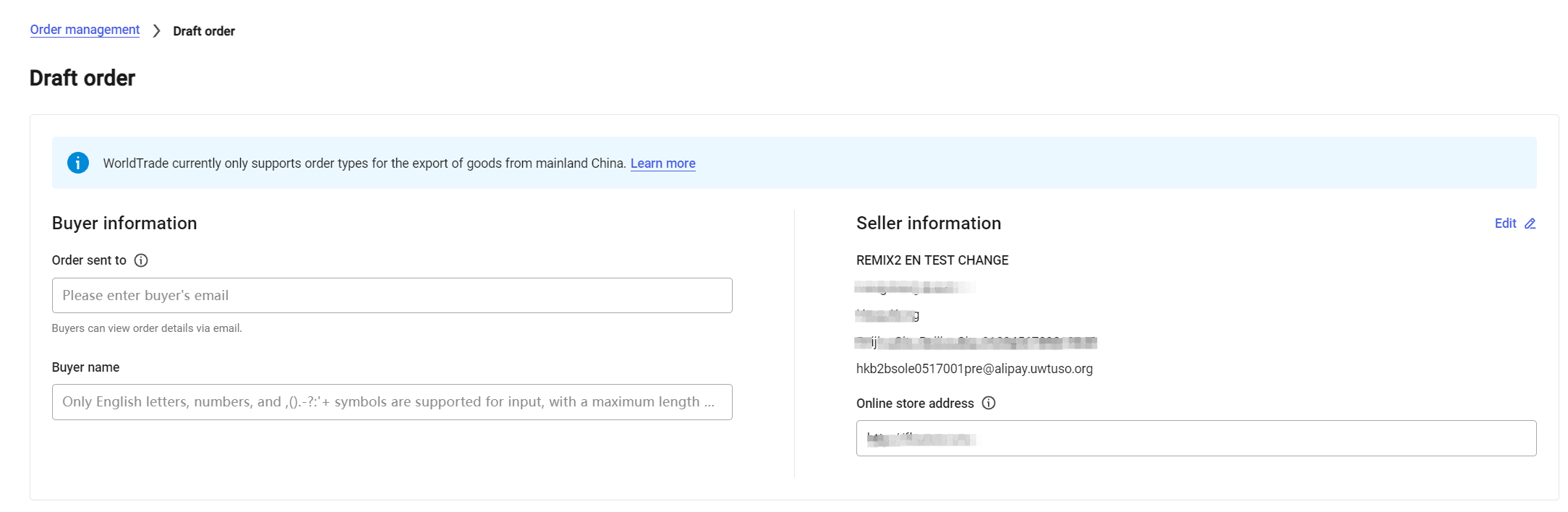Fill in Buyer Information Interface